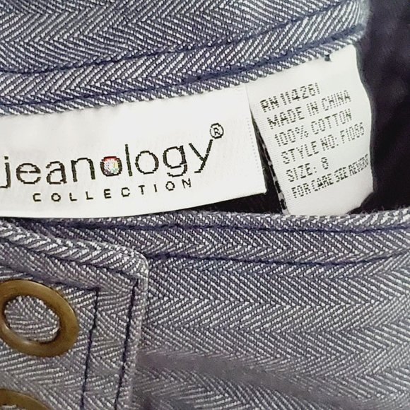 Vintage Jeanology Collection Early Y2K Pinstriped Wide Leg High Rise Jeans, Sz 8 - Picture 11 of 11